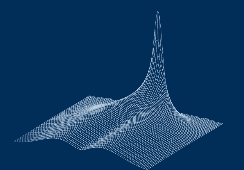 Wireframe surface plot from a numerical simulation of a disordered system